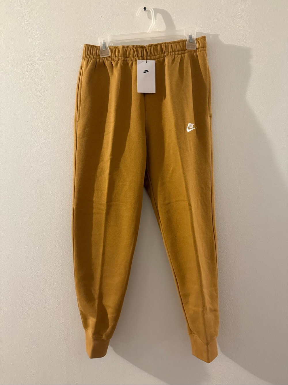 Nike Men' Mustard Brown Fleece Joggers